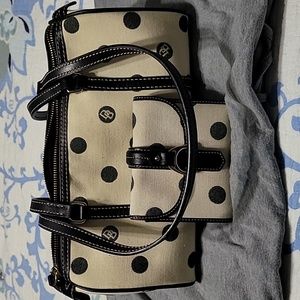 VTG..Dooney & Bourke Wallet and Barrel Purse polka dots
